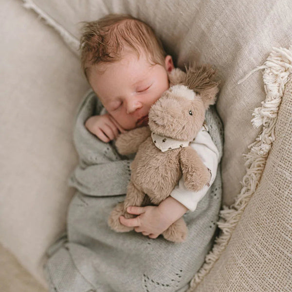 Another one of our adorable Nana Huchy newbies. Say hello ❤️ to Harvey the Horse rattle 🐴