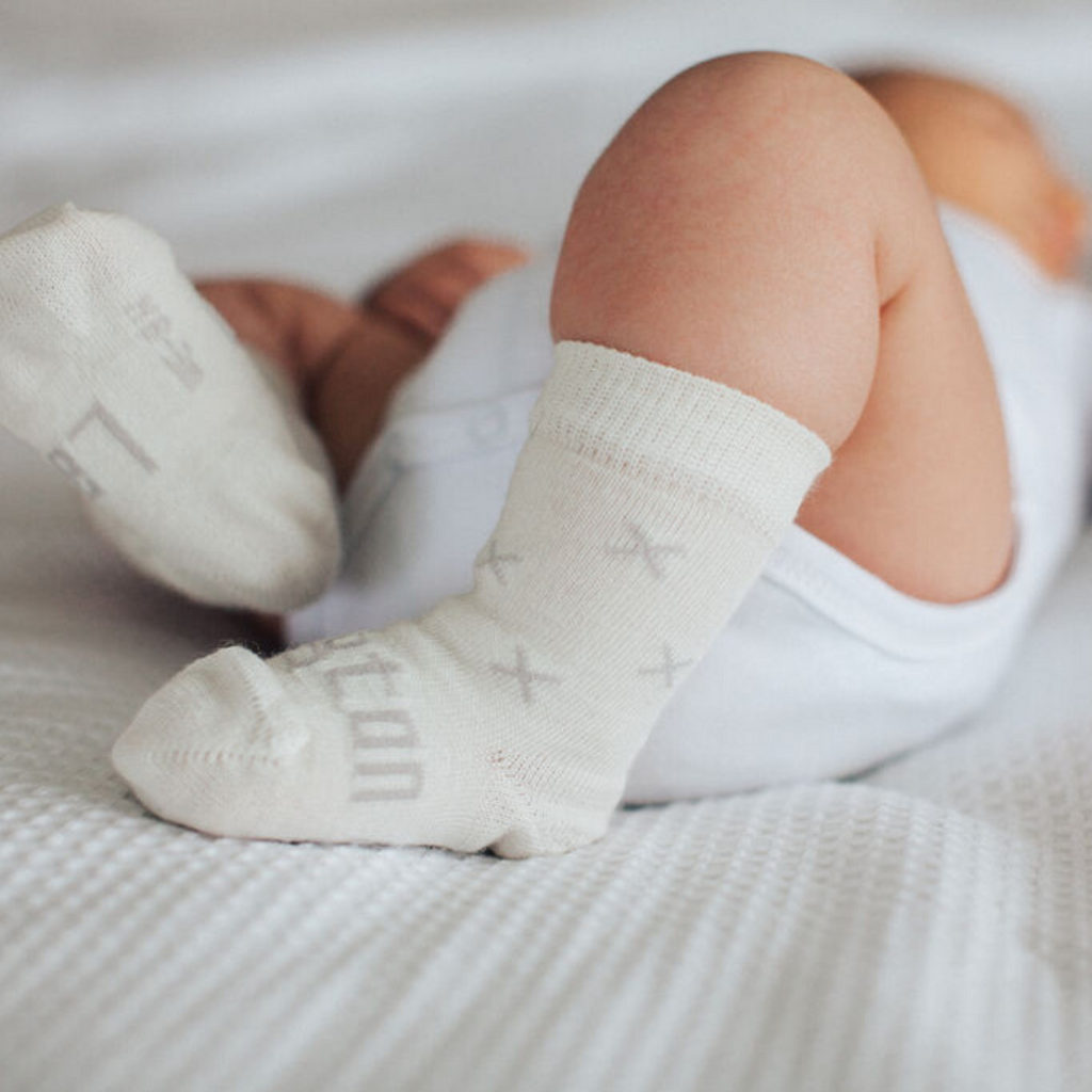 LAMINGTON  Merino Wool Baby Crew Socks - Fox