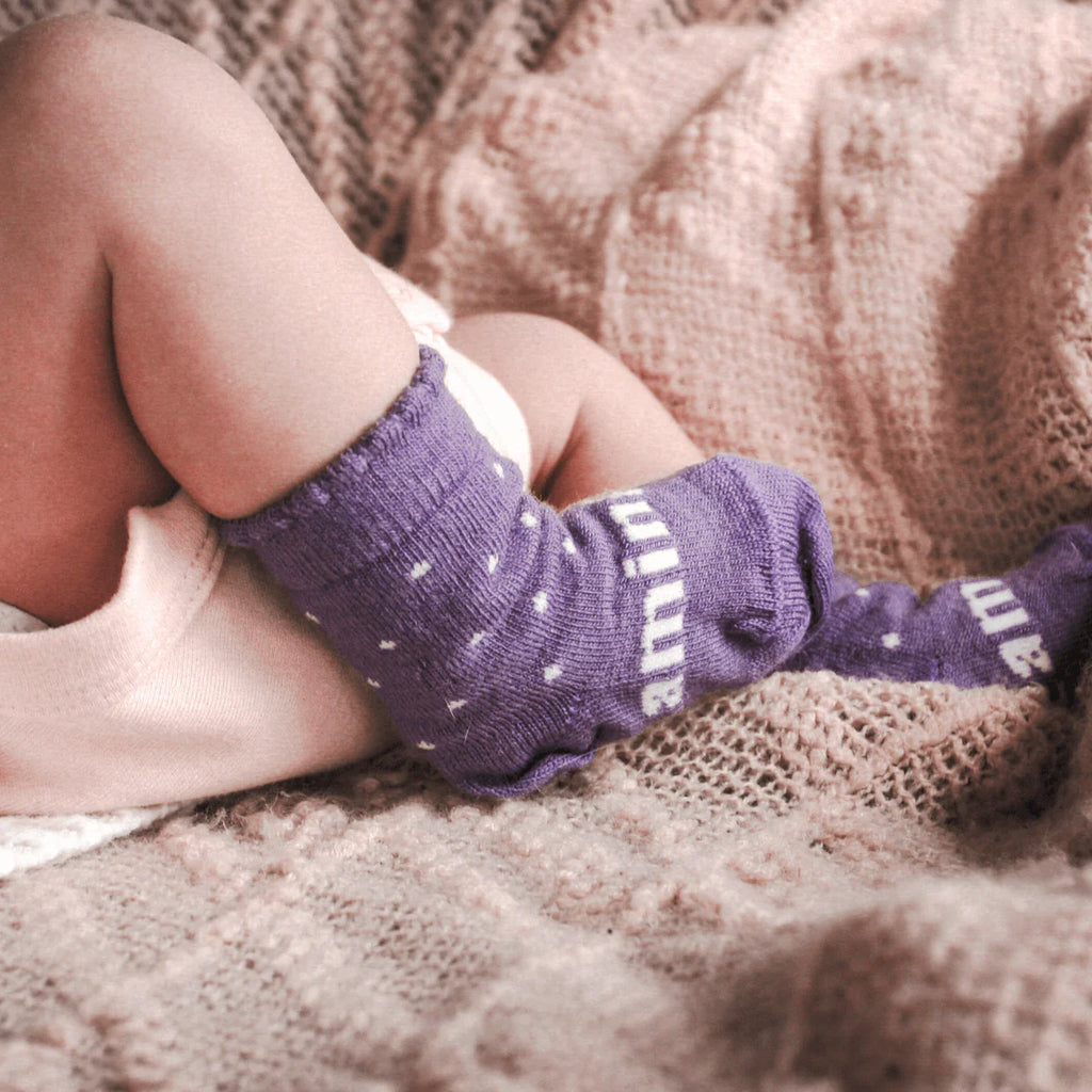 LAMINGTON Merino Wool Baby Crew Socks - Berry