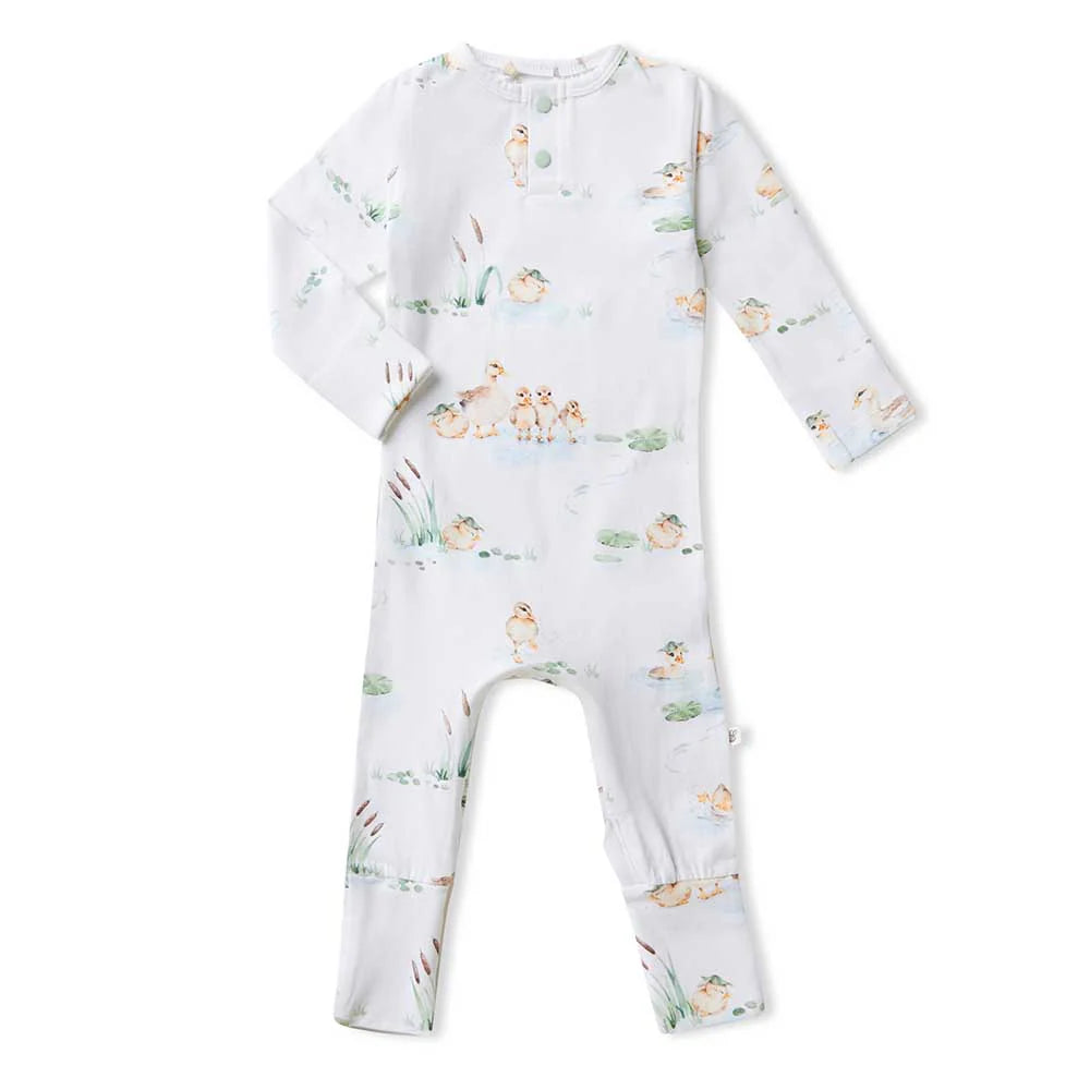 SNUGGLE HUNNY Organic Growsuit - Duck Pond