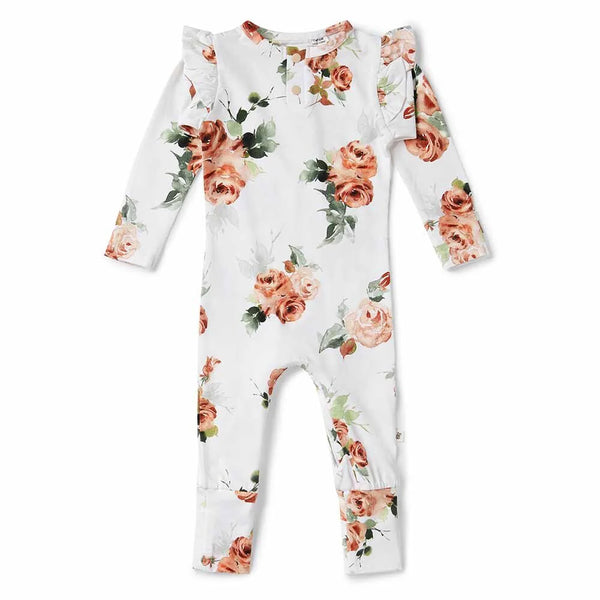 SNUGGLE HUNNY Organic Growsuit - Rosebud flatlay