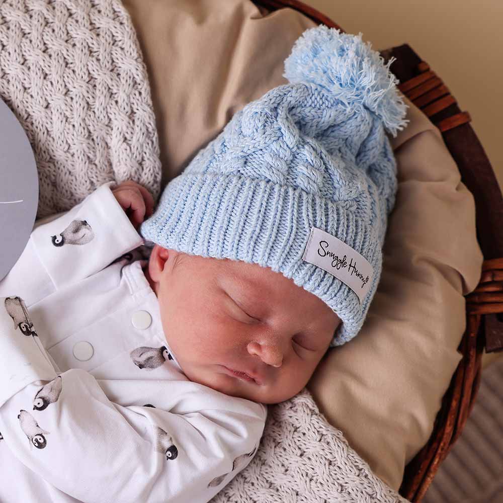 SNUGGLE HUNNY Organic Knit Beanie - Baby Blue