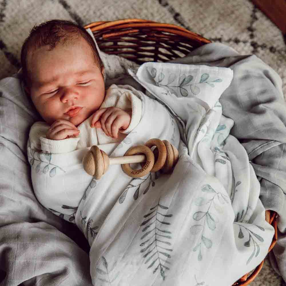 SNUGGLE HUNNY  Organic Muslin Swaddle - Wild Fern