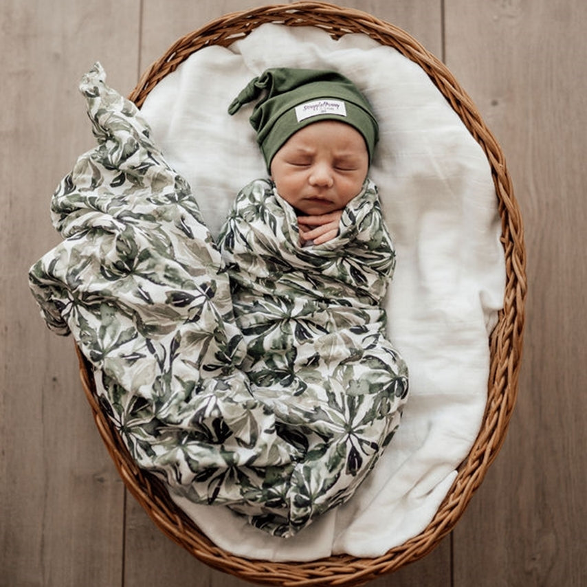 SNUGGLE HUNNY Organic Muslin Swaddle - Evergreen