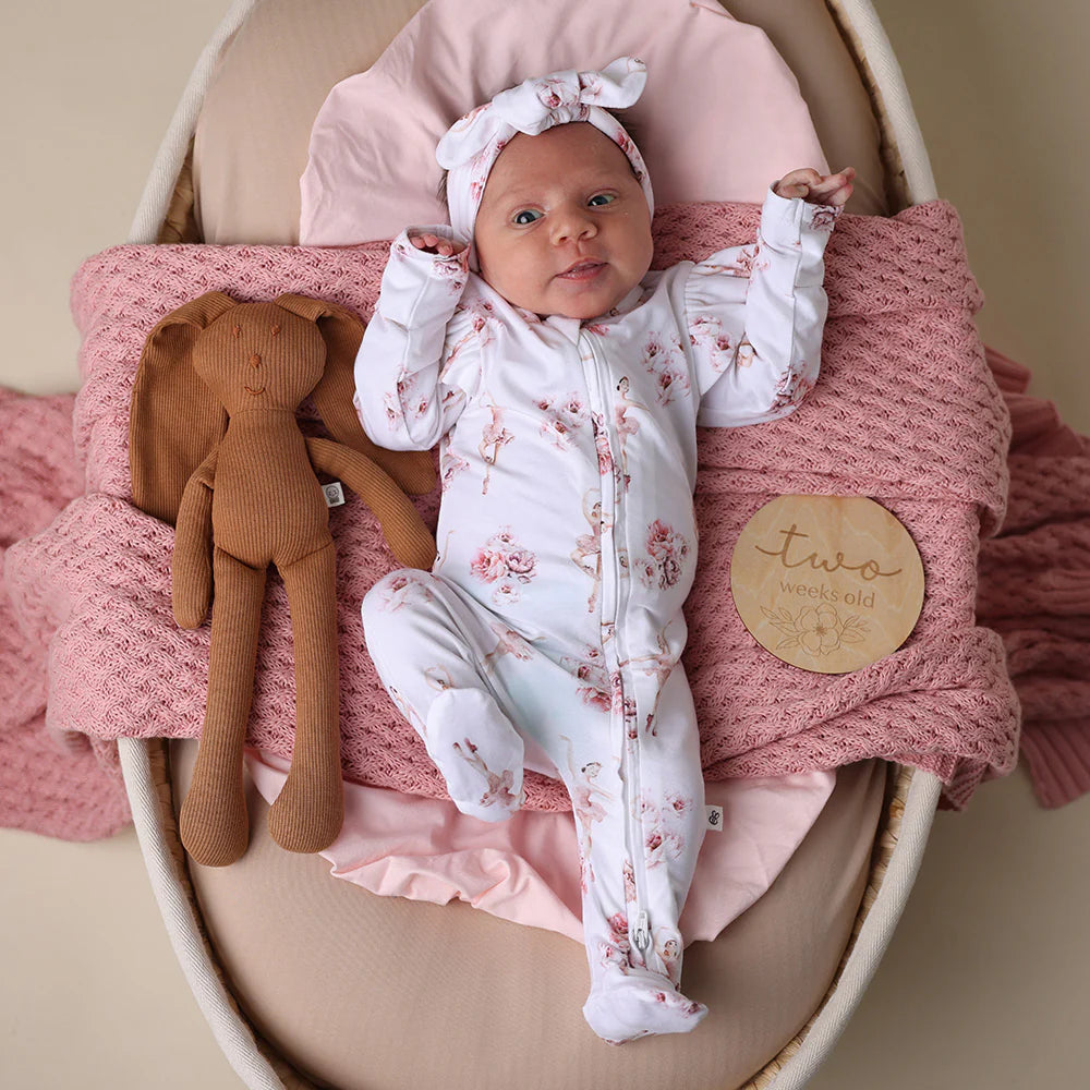 SNUGGLE HUNNY Organic Snuggle Sleepsuit with Frill - Ballerina lifestyle