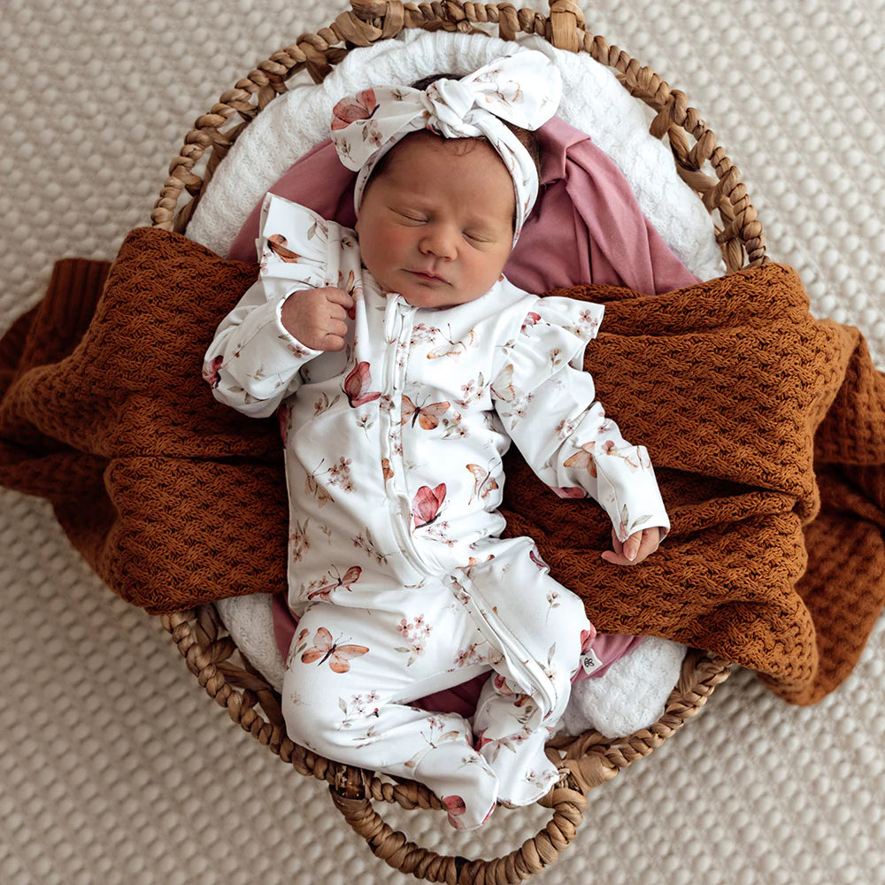 SNUGGLE HUNNY Organic Snuggle Sleepsuit with Frill - Butterfly lifestyle