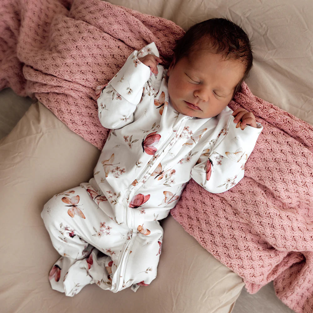 SNUGGLE HUNNY Organic Snuggle Sleepsuit with Frill - Butterfly lifestyle