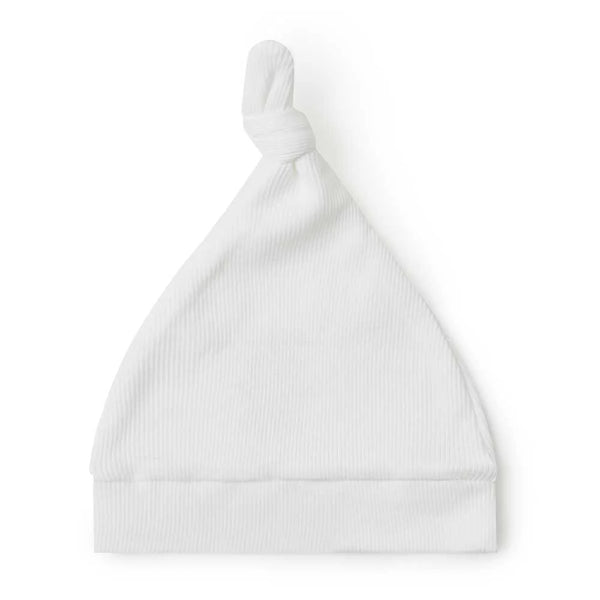 SNUGGLE HUNNY Ribbed Knotted Beanie - Milk flatlay