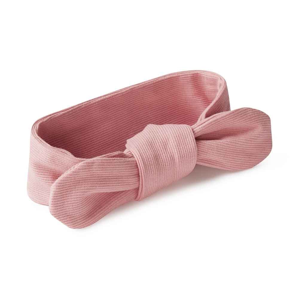 SNUGGLE HUNNY Ribbed Topknot Headband - Rose