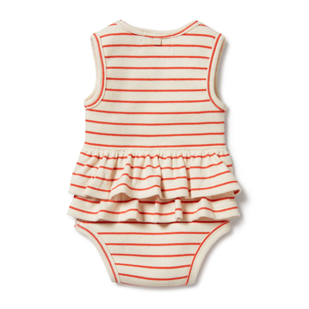 WILSON & FRENCHY Organic Ruffle Bodysuit - Petite Rouge