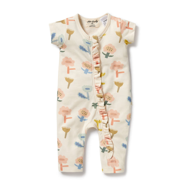 WILSON & FRENCHY Organic Zipsuit - Cookie Cut front