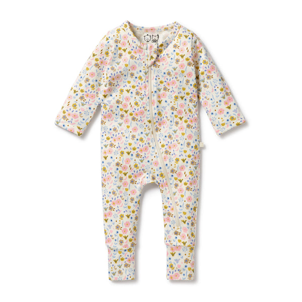 WILSON & FRENCHY Organic Zipsuit - Ava Floral front