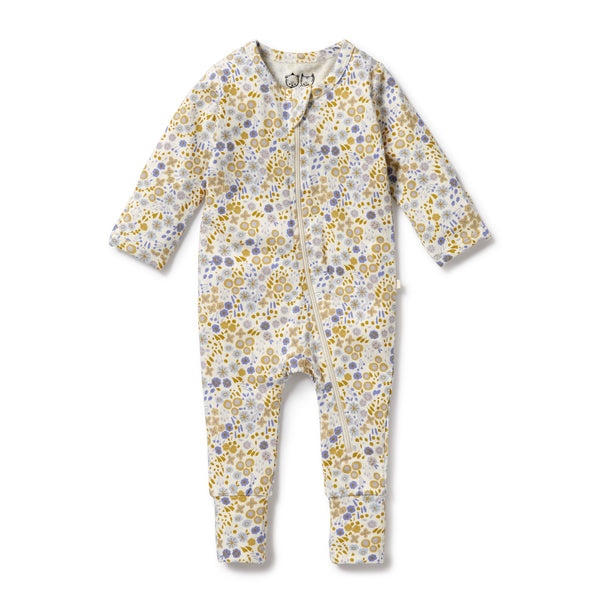 WILSON & FRENCHY Organic Zipsuit - Little Meadow front