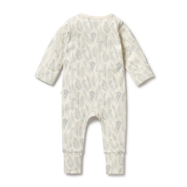 WILSON & FRENCHY Organic Zipsuit - New Leaf back