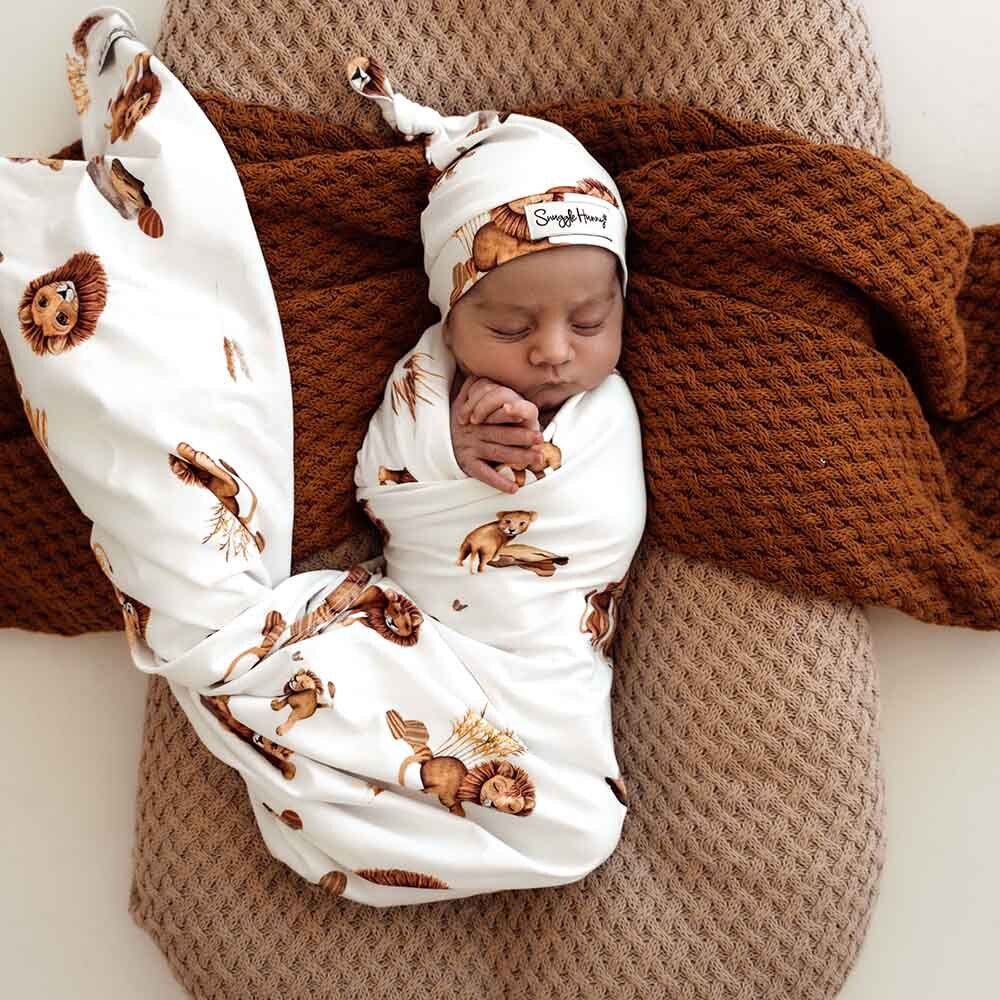 SNUGGLE HUNNY Jersey Wrap & Beanie set - Lion